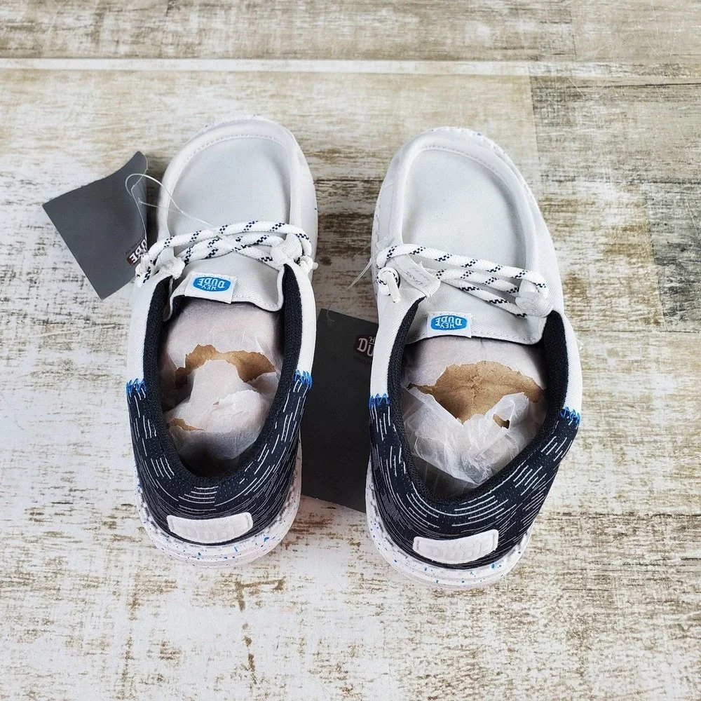 Hey Dude Wally Funk Jersey Jacquard Kids Loafer Shoes Sz 13 C13 Gray Multi